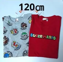 スーパーマリオ 総柄Tシャツ•刺繍入りTシャツ 2枚セット