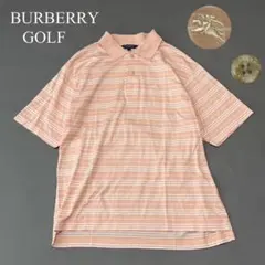 【美品】 BURBERRY GOLF ポロシャツ ホース刺繍 サーモンピンク Lのサムネイル