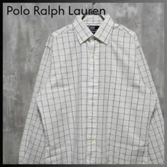 90s 古着 ポロ ラルフローレン チェック シャツ ホワイト XXL