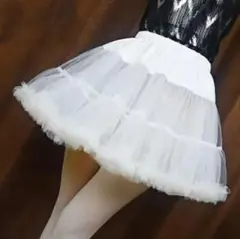 【新品】パニエ ホワイト 白 40㎝ ボリューム ふわふわ 仮装 ハロウィン
