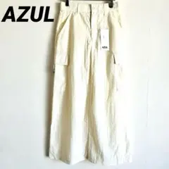 【新品】AZUL BY MOUSSY ナイロン カーゴスカート アイボリー M