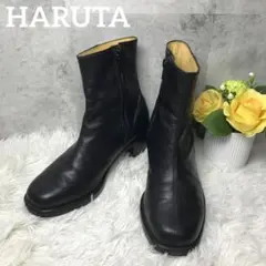 美品 HARUTA ハルタ サイドジップブーツ レザー ブラック 23cm EE