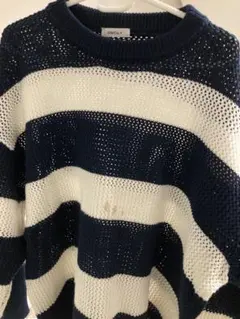 ONCILY ネイビー ホワイト ストライプ ニット