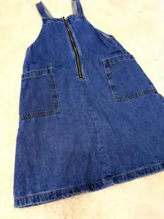 GU デニムブルー ジャンバースカート　150