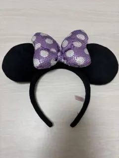 ミニーマウス風カチューシャ 黒・紫