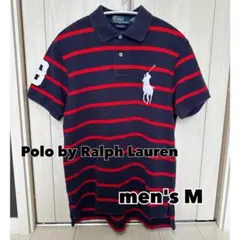 Polo by Ralph Lauren メンズ M ポロシャツ　ボーダー　青赤