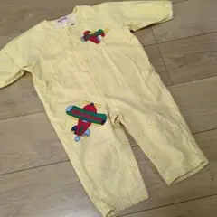 ミキハウス 長袖 ストライプ ロンパースレトロ 80