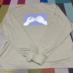 BEAMS HEART バックプリント 長袖Tシャツ ベージュ