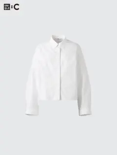 【新品未使用】タグ付 UNIQLO C コットンコクーンシャツ 白 WHITE