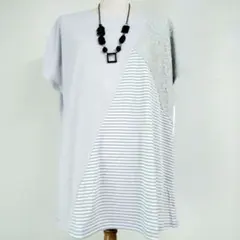 [New] Women's Asymmetric Design French Shirt, Cut and Sew Top
