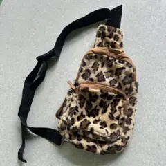 00s y2k ファー　レオパード　ワンショルダー　スリングバッグ