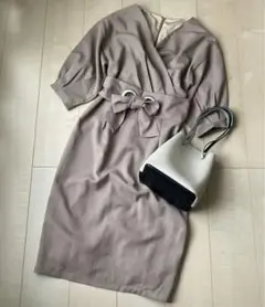 ベージュ カシュクールワンピース♡