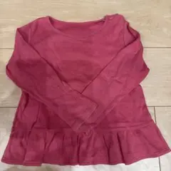 UNIQLO ピンク フリル裾 長袖カットソー 100cm