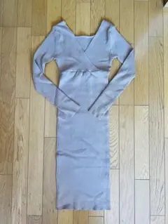 GRL カシュクールタイトニットワンピース mb843 ベージュ