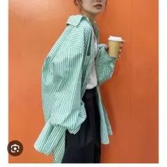 【ungrid】ストライプルーズシャツ