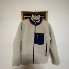 Patagonia フリースジャケット XL ベージュ/ネイビー