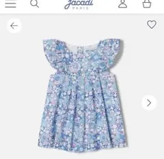新品 Jacadi ブルー花柄 フリル袖ワンピース 10A - メルカリ