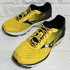 【美品】MIZUNO WAVE RIDER18 SW ランニング 黄色 25cm