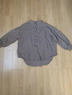 denifits チェック柄ルーズフィットシャツ（長袖）