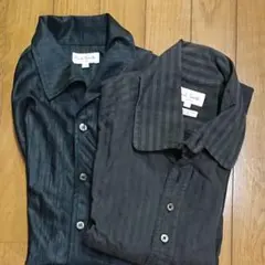 Paul Smith LONDON ストライプシャツ ブラック Mサイズ 2枚