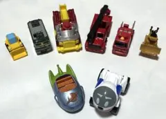 ミニカー 働く車 列車 ロボット 宇宙船 8点セット まとめ売り