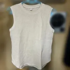 UNIQLO ワッフル生地 ノースリーブ Tシャツ M