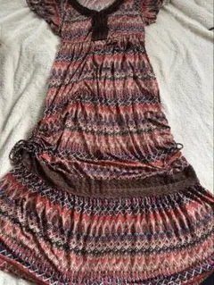 アンドラブ　幾何学模様 ノースリーブ ロングワンピース L 【値下げ】