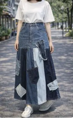 デニムリメイクスカート