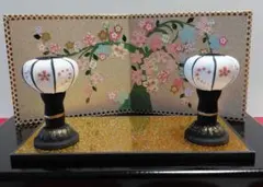 ①ひな祭り 屏風 敷台 ぼんぼりの3点セット