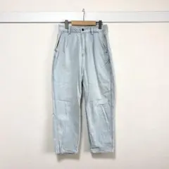 GU コクーンデニムパンツ ライトブルー ワイド M タック ゆったり ジーンズのサムネイル
