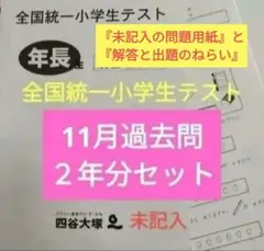 年長　全国統一小学生テスト　11月向け過去問✕2回分