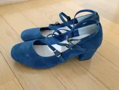 NICE CLAUP ♡ 足首も固定♪スエード ヒールパンプス Sサイズ 緑色のサムネイル