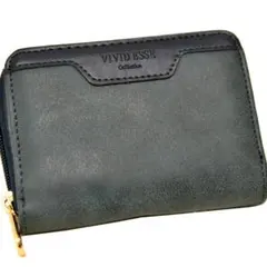 新品 コンパクトウォレット 二つ折り財布 VIVID ESSE 紺 ネイビーのサムネイル