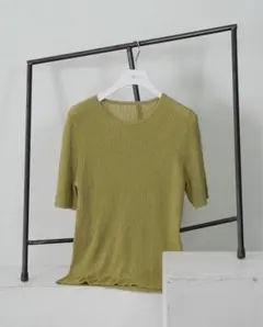Amiur lame rib knit tops カラー　Greenのサムネイル