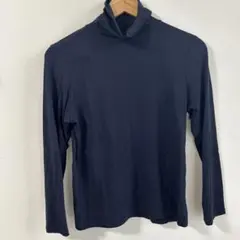 シンプルライフ　濃紺タートルネック 長袖Tシャツ Lサイズ