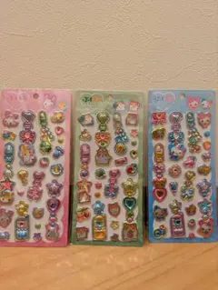 新品　ぷくキラチャームステッカー　シール　セット　平成レトロ