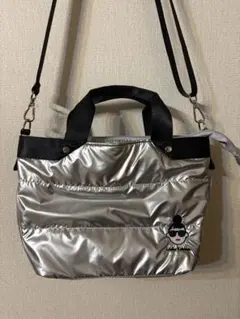 HAPPYFACE ❣️ボンディング2Wayショルダー トートバッグ　シルバー
