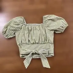 GRL ギンガムチェック パフスリーブ ブラウスのサムネイル