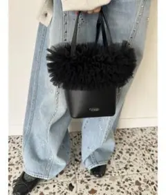 新品　リリーブラウン【ZOZO限定カラー】チュール切り替え3WAYトート