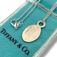 美品 オールドティファニー ネックレス リターントゥ オーバルプレート 925