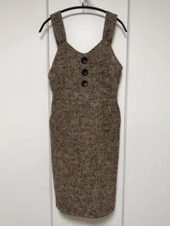 ノースリーブミニワンピース M ブラウン系