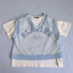 【Lovetoxic】 水色メッシュ　Tシャツ　サイズ130
