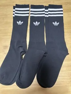 アディダス ストライプ ブラックソックス 3足セット