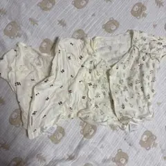 プティマイン　ベビー肌着 2枚セット 花柄果物柄