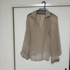 JEANASIS ベージュ シフォン 長袖シャツのサムネイル