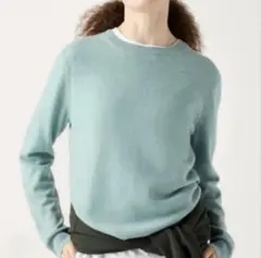 【新品】ユニクロ　カシミヤクルーネックセーター　グリーン