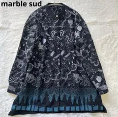 2点おまとめ アトリエサガンお花モチーフカーディガン マーブルシュッドブラウス 2点おまとめ アトリエサガンお花モチーフカーディガン マーブル