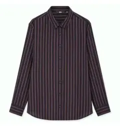 UNIQLO ネイビー ストライプ 長袖シャツ S