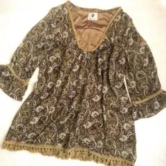 ブージュルード　ペイズリー柄チュニックワンピース