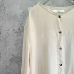 ジャーナルスタンダードレリューム　ノーカラー　ロングワンピース　ベージュ